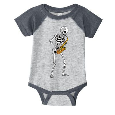 Funny Saxophone Skeleton For Men Women Saxophone Player Sax Infant Baby Jersey Bodysuit