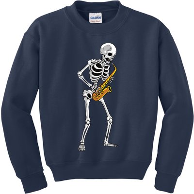Funny Saxophone Skeleton For Men Women Saxophone Player Sax Kids Sweatshirt