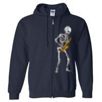 Funny Saxophone Skeleton For Men Women Saxophone Player Sax Full Zip Hoodie