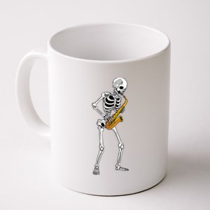 Funny Saxophone Skeleton For Men Women Saxophone Player Sax Coffee Mug