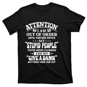 Funny Slogan Sarcastic Saying Attention T-Shirt