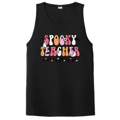 Funny Spooky Season Retro Spooky Teacher Halloween Costume Gift PosiCharge Competitor Tank