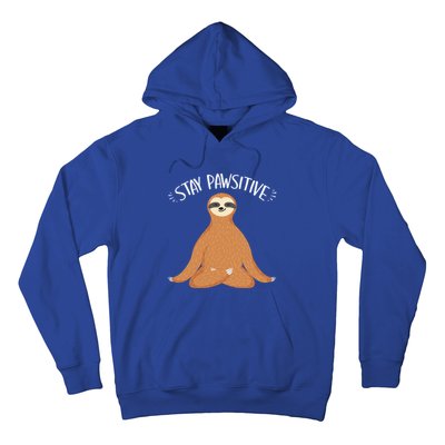 Funny Sloth Stay Pawsitive Yoga Sloth Lover Gift Hoodie