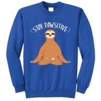 Funny Sloth Stay Pawsitive Yoga Sloth Lover Gift Sweatshirt