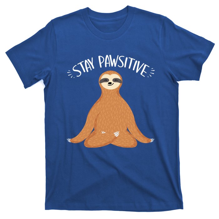 Funny Sloth Stay Pawsitive Yoga Sloth Lover Gift T-Shirt