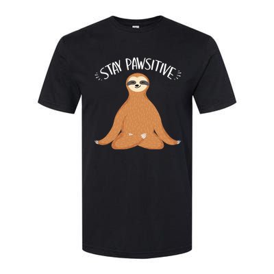 Funny Sloth Stay Pawsitive Yoga Sloth Lover Gift Softstyle CVC T-Shirt