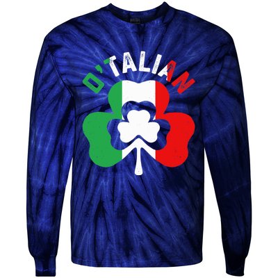 Funny St Saint Patricks Day Irish Italian O'talian Tie-Dye Long Sleeve Shirt