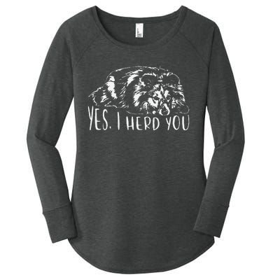 Funny Shetland Sheepdog Sheltie I Herd You Dog Saying Women's Perfect Tri Tunic Long Sleeve Shirt