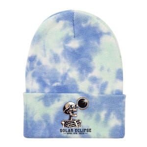 Funny Skeleton Solar Eclipse April 8th 2024 Tie Dye 12in Knit Beanie