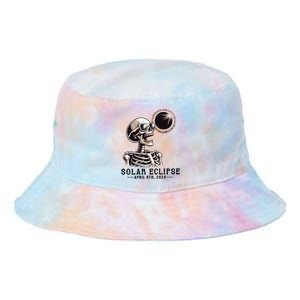 Funny Skeleton Solar Eclipse April 8th 2024 Tie Dye Newport Bucket Hat