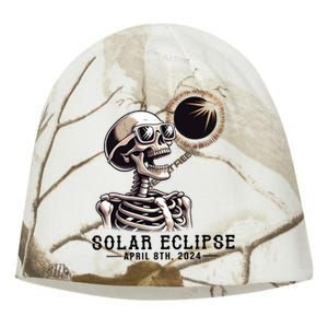 Funny Skeleton Solar Eclipse April 8th 2024 Kati - Camo Knit Beanie