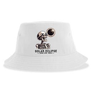 Funny Skeleton Solar Eclipse April 8th 2024 Sustainable Bucket Hat