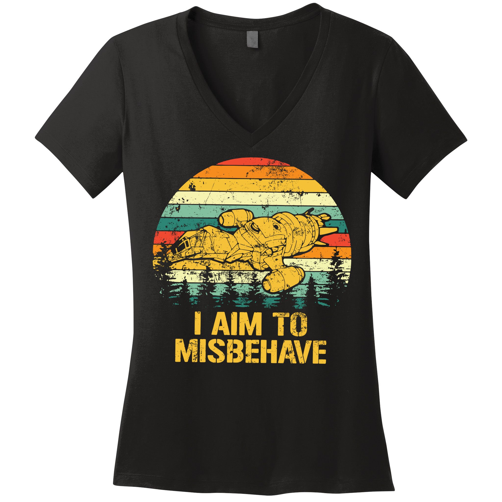 Firefly Serenity Shirt I Am To Misbehave Vintage Birthday Gift Shirt Mother Fat Women's V-Neck T-Shirt