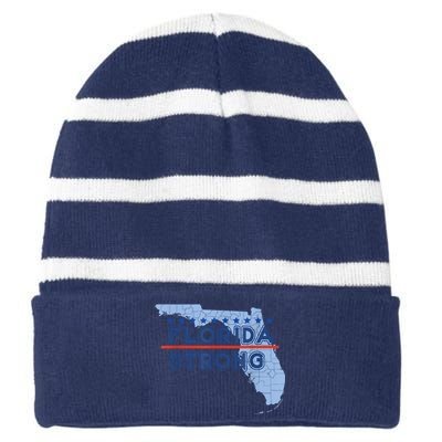 Florida Strong Support Striped Beanie with Solid Band