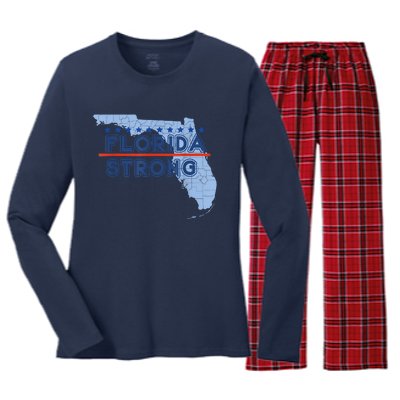 Florida Strong Support Women's Long Sleeve Flannel Pajama Set 