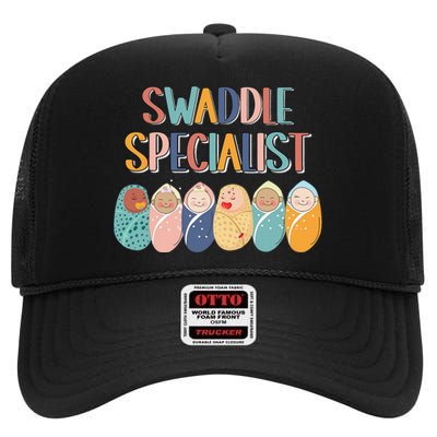 Funny Swaddle Specialist Baby Crew Nicu Nurse Neonatal Cute High Crown Mesh Back Trucker Hat