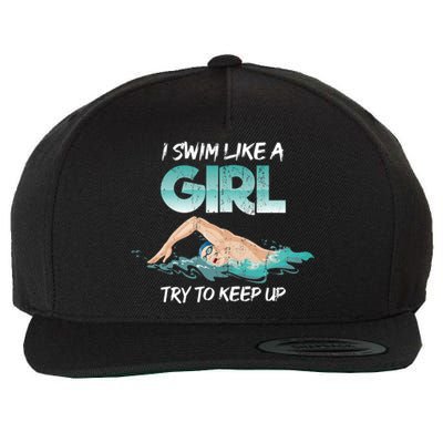 Funny Swimmer Swim Sport Athlete Swimming Funny Gift Wool Snapback Cap