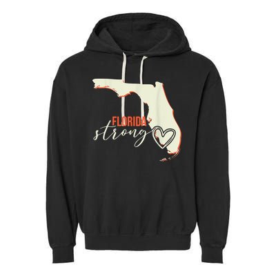 Florida Strong Support With Heart Garment-Dyed Fleece Hoodie