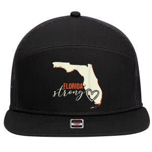 Florida Strong Support With Heart 7 Panel Mesh Trucker Snapback Hat