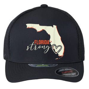 Florida Strong Support With Heart Flexfit Unipanel Trucker Cap