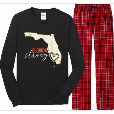 Florida Strong Support With Heart Long Sleeve Pajama Set