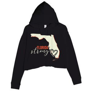 Florida Strong Support With Heart Crop Fleece Hoodie