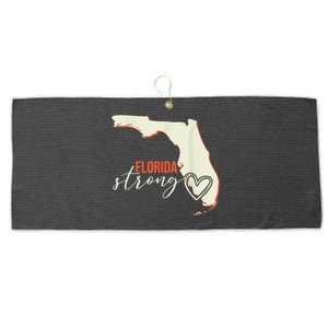 Florida Strong Support With Heart Large Microfiber Waffle Golf Towel