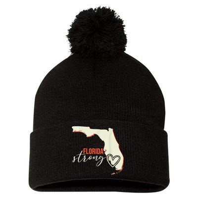 Florida Strong Support With Heart Pom Pom 12in Knit Beanie