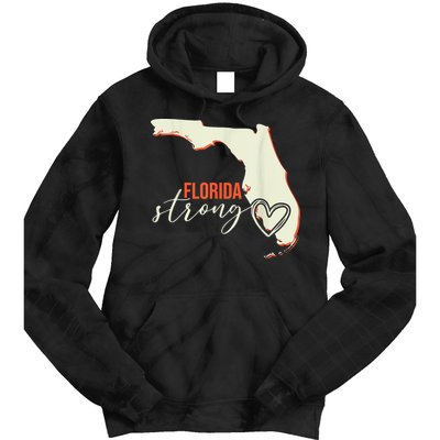Florida Strong Support With Heart Tie Dye Hoodie