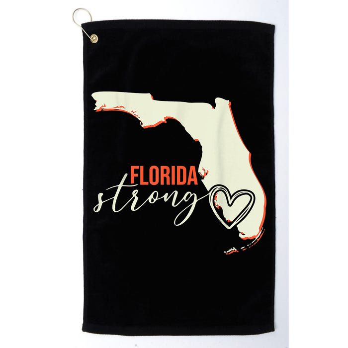 Florida Strong Support With Heart Golf Towel