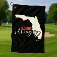 Florida Strong Support With Heart Golf Towel