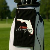 Florida Strong Support With Heart Golf Towel