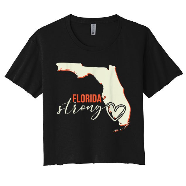 Florida Strong Support With Heart Women's Crop Top Tee