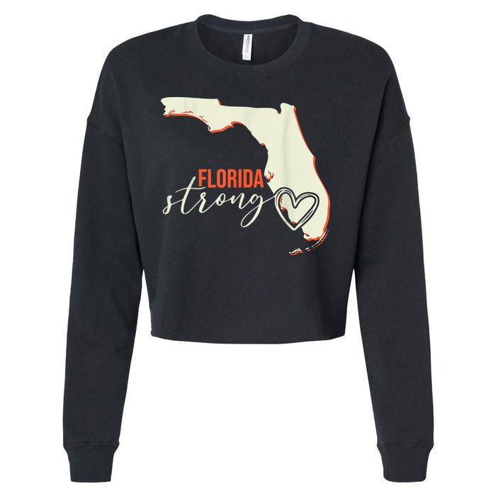 Florida Strong Support With Heart Cropped Pullover Crew