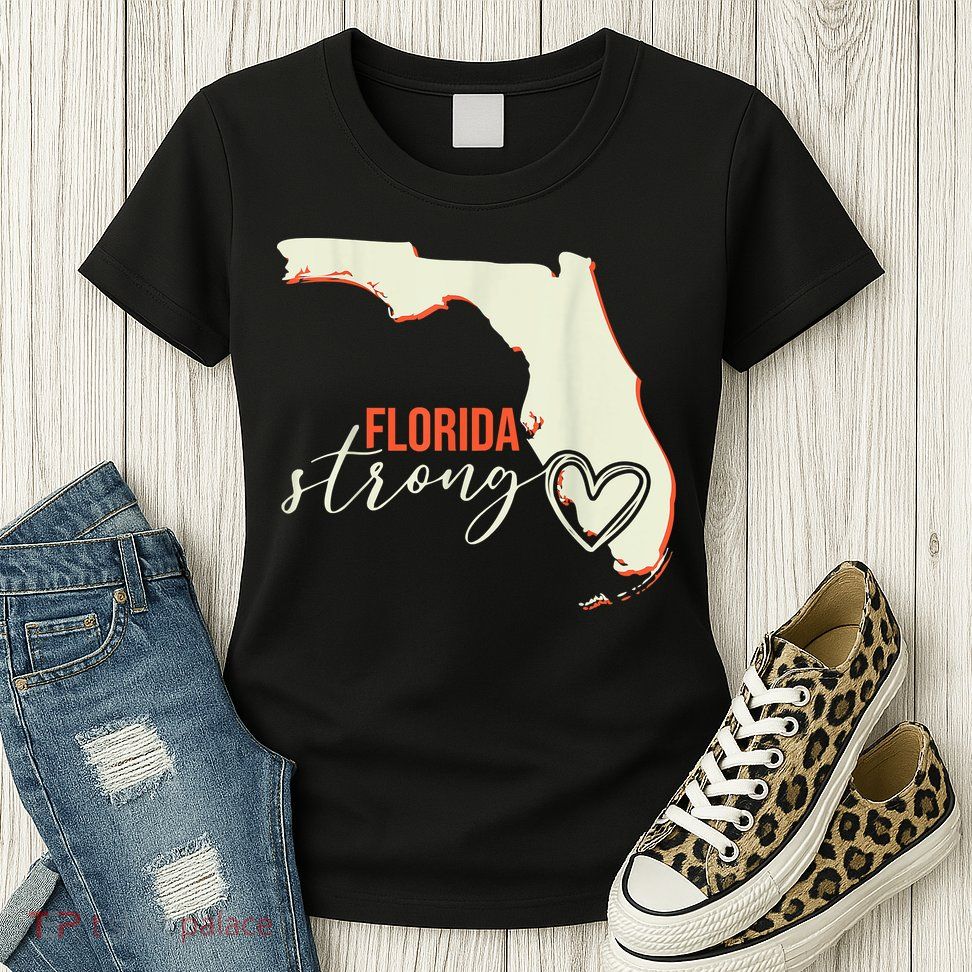 Florida Strong Support With Heart Womens T-Shirt