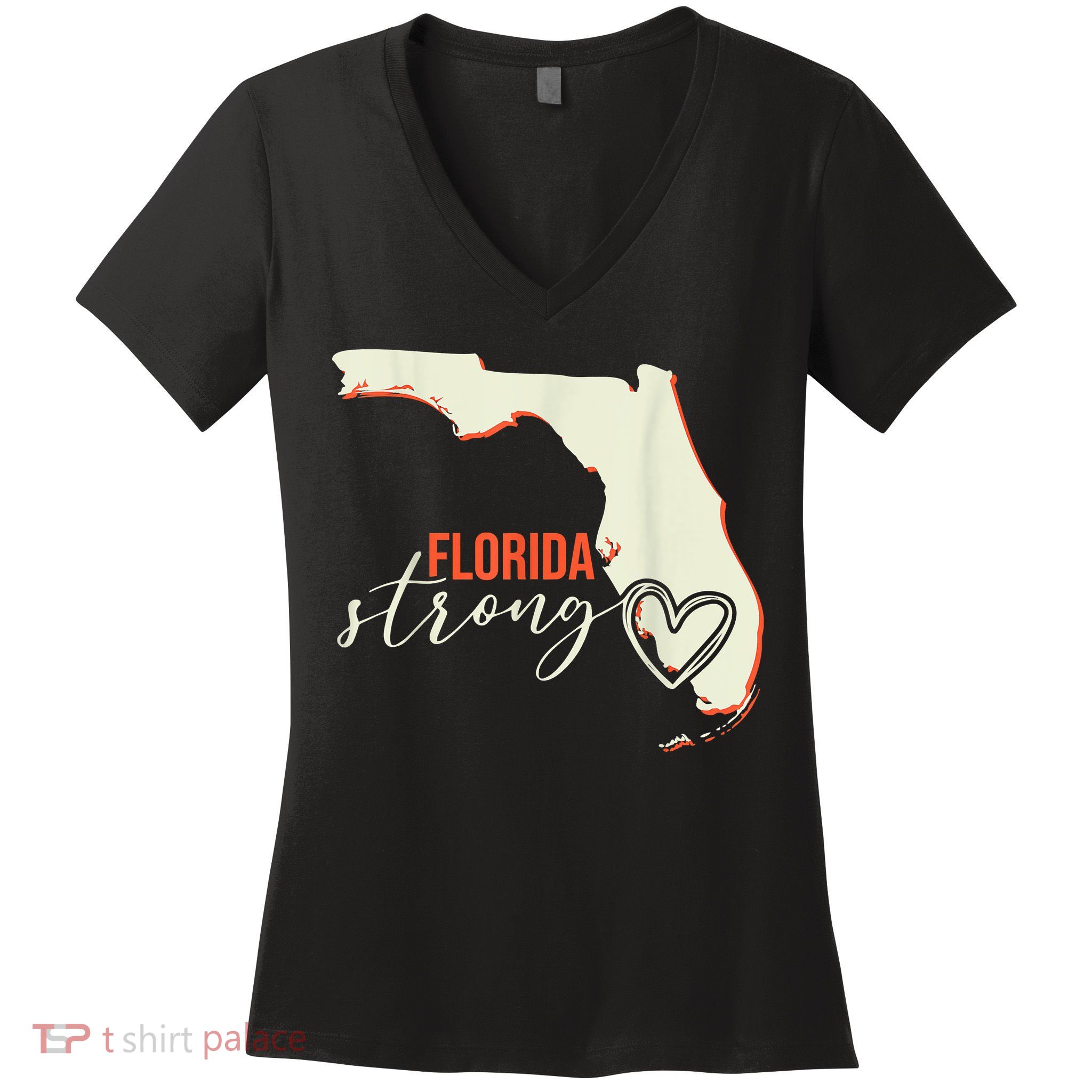 Florida Strong Support With Heart Women's V-Neck T-Shirt