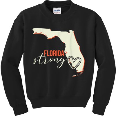 Florida Strong Support With Heart Kids Sweatshirt