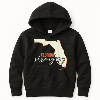 Florida Strong Support With Heart Kids Hoodie