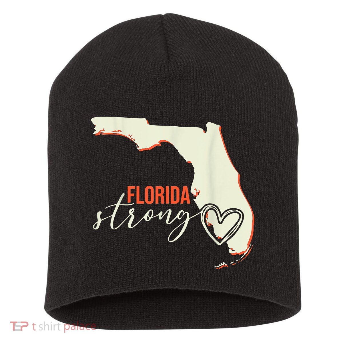 Florida Strong Support With Heart Short Acrylic Beanie