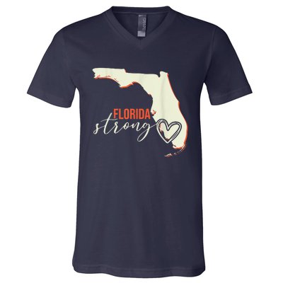 Florida Strong Support With Heart V-Neck T-Shirt