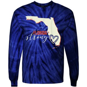 Florida Strong Support With Heart Tie-Dye Long Sleeve Shirt