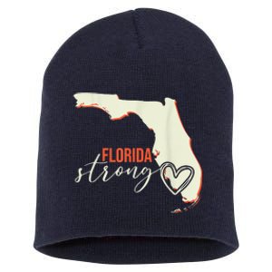 Florida Strong Support With Heart Short Acrylic Beanie