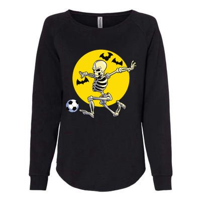 Funny Soccer Skeleton Moon Bat Halloween Costume Womens California Wash Sweatshirt