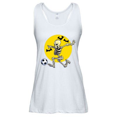 Funny Soccer Skeleton Moon Bat Halloween Costume Ladies Essential Flowy Tank