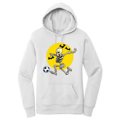 Funny Soccer Skeleton Moon Bat Halloween Costume Women's Pullover Hoodie