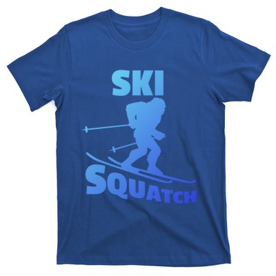 Funny Ski Squatch Downhill Skier Skiing Bigfoot Sasquatch Funny Gift T-Shirt