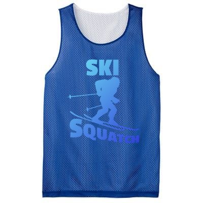 Funny Ski Squatch Downhill Skier Skiing Bigfoot Sasquatch Funny Gift Mesh Reversible Basketball Jersey Tank