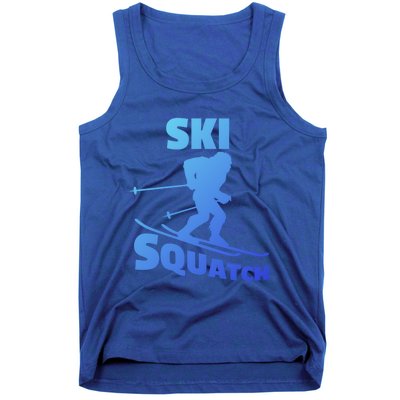 Funny Ski Squatch Downhill Skier Skiing Bigfoot Sasquatch Funny Gift Tank Top