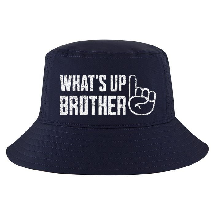 Funny Sketch Streamer Whats Up Brother Front & Back Print Cool Comfort Performance Bucket Hat
