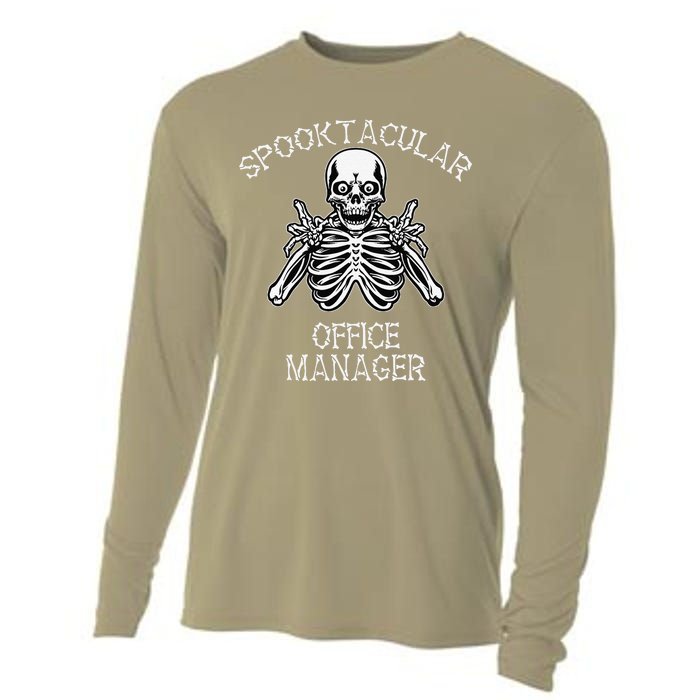 Funny Spooky Spooktacular Manager Halloween Cooling Performance Long Sleeve Crew